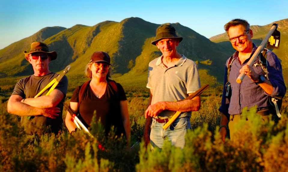 Jonathan Rees , Katya .Peter Naryshkine and Rolf Lindsay. the hakea clearing and path fixing team
